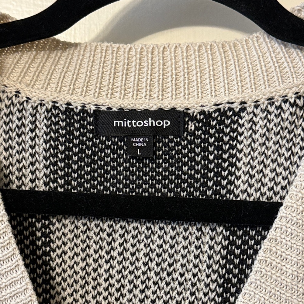 Dressed in Lala Checkered Black and White Women's Sweater - Picture 2 of 4